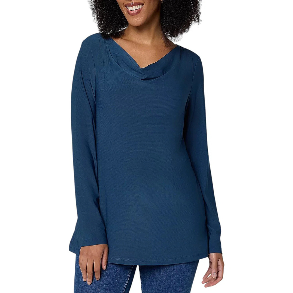 Brandis Women's Discovery Knit Long Sleeve Drapey Top Bluegrass - Regular